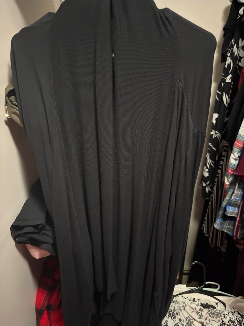 Athleta Black Long-Sleeve Draped Jacket